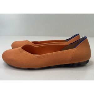 Rothy's The Flats Tangerine Knit Slip On Round Toe Lined Rubber Sole Women's 7.5